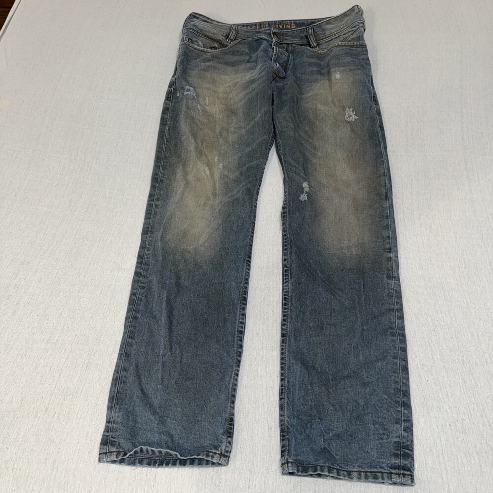 Diesel Viker Men's Straight Leg Jeans - Distressed- Size 33x30 Cowboy Zip Pocket